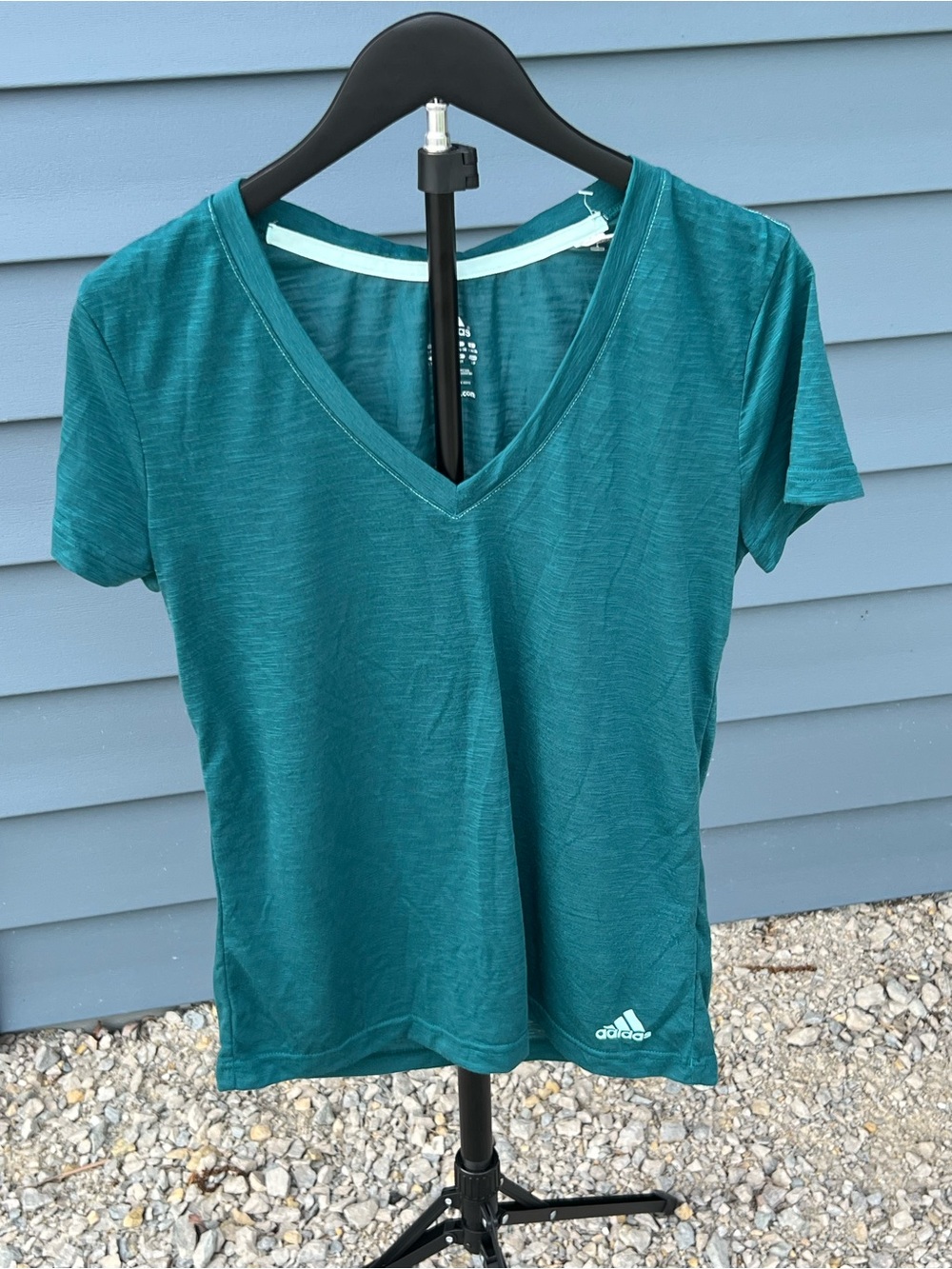 adidas Women's Teal V-Neck Active Tee